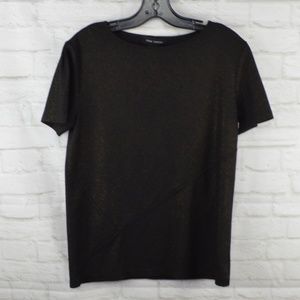 $10 Deal! Pink Tartan Black with gold sparkle T